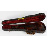 German Geigemacher violin, interior "marked 1819", 23.5"l