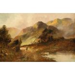 Alfred de Breanski Sr. (British, 1852-1928), "The Road to Glencoe," oil on canvas, signed lower