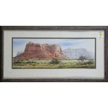 Dan Stouffer (American, 20th century), Desert Butte, watercolor, signed lower left, overall (with