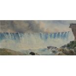 Xanthus Russell Smith (American, 1839 - 1929), The Great Waterfall, 1869, watercolor, signed and