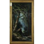 Edward J. Scott (American, 1863-1926), "Forest Scene," circa 1890, oil on canvas, signed lower left,