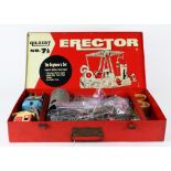 Gilbert Erector set, no. 7 1/2; case: 3"h x 18"w x 10.5"d