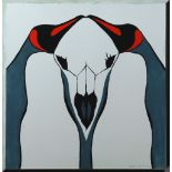 Howard H. Pepion (American, 20th century), Skull, 2008, gouache on paper, signed and dated lower