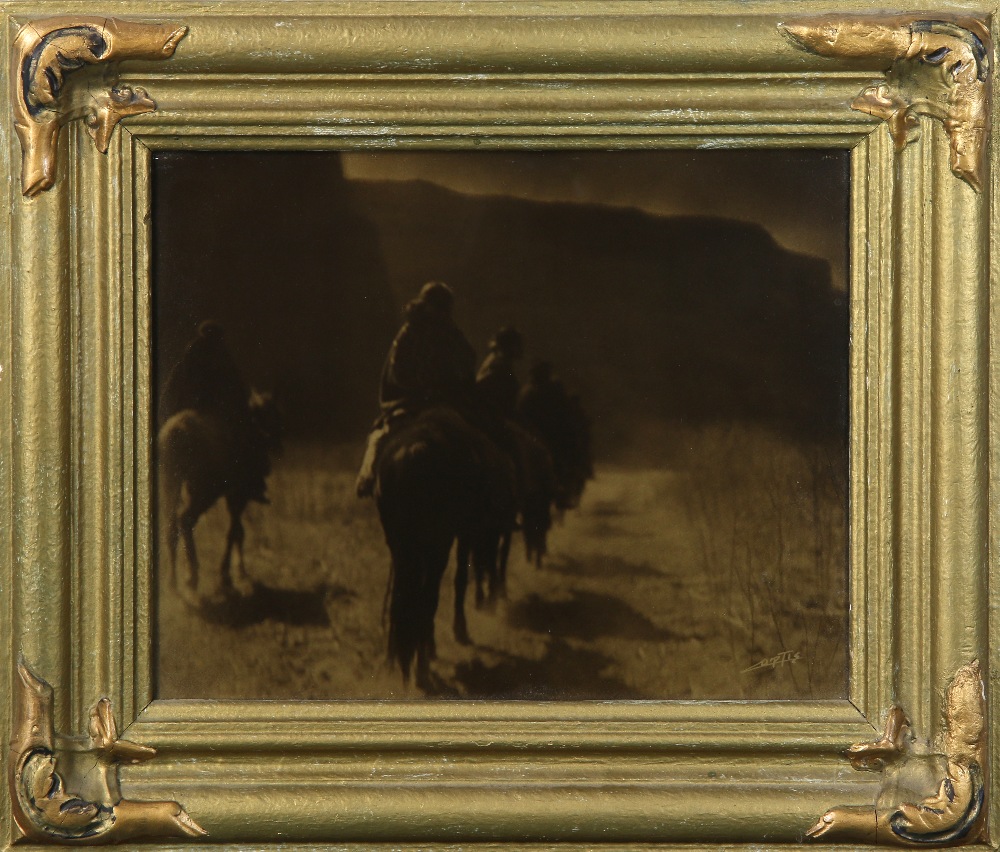 Edward Sheriff Curtis (American, 1868-1952), “The Vanishing Race,” 1904, orotone, signed lower - Image 2 of 4