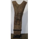 Dogon carved wood figural post, 76"h x 28.5"w