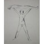 Manuel Neri (Californian, b. 1930), Untitled (Figure Holding Up Another Figure), pencil on paper,