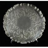 English silver-plate salver, by I & I Waterhouse & Company, Sheffield circa 1830, the pie crust