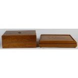 (lot of 2) Vintage humidors including a cherrywood example, together with a V.M. Santana example,