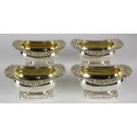 (lot of 4) English George III sterling silver open salts, by Rebecca Emes & Edward Barnard,