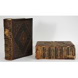 (lot of 2) Group of 19th century bibles, one published by Harper Brothers, 1843, the other New