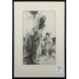 Poets Under a Tree, 1966, pencil on paper, signed "Susan Adam" lower right, 20th century, overall (