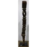 African carved wood sculpture, 73"h