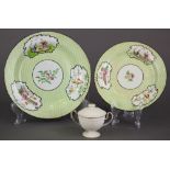 (lot of 3) Two Wedgwood and Co. pottery plates, 19th century, each having Chinese style reserves