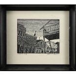 John Graves (American, 20th century), "Virginia City," woodcut, pencil signed lower right, titled