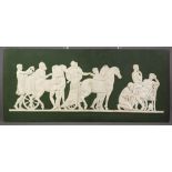 Josiah Wedgwood and Sons jasperware cameo plaque, 19th century, modeled by Pacetti, titled "Priam