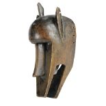 Elegant and abstract mask depicting a hyena or antelope, for Kore Society, Bamana Mali, with