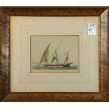 (lot of 2) Late 19th/early 20th century etchings with hand-coloring, "Brick se faisant haler hors le