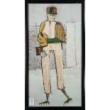 The Pitcher, 20th century, silkscreen print, unsigned, overall (with frame): 29.5"h x 16.25"w