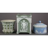 (lot of 3) Wedgwood and Co. covered box, after a design by John Flaxman and Lady Templetown, the lid