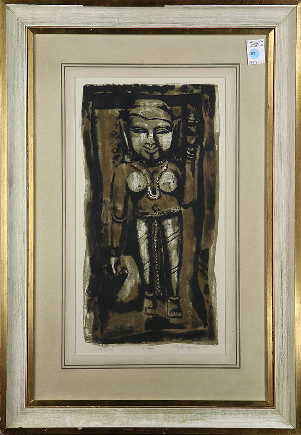 Lithograph, "Rishu," 1963, pencil signed indistinctly Ry Delgora (?) lower right, edition 4/15,