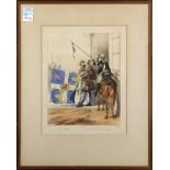 (lot of 2) Lithographs with hand-coloring, "Charles VII, Compagnies D'Ordonnace," and "Louis XIII,