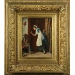 French School (19th century), Parisian Maid, oil on board, signed "J. Libert, Paris" lower left,