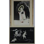 (lot of 2) Two Japanese woodblock prints: Tokuriki Tomikichiro (1902-1999), 'Animal Caricature',