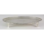 George III sterling silver salver, by Daniel Egan, Dublin 1800, the diminutive oval form accented