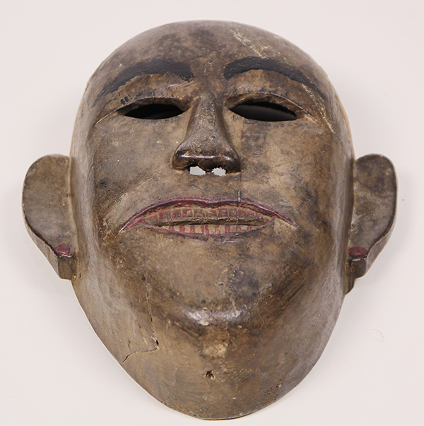 Batak, Indonesia, carved wood mask with polychrome decoration, 10.5"h - Image 4 of 7