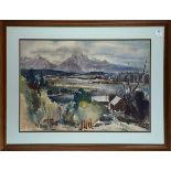 George Gibson (American, 1904-2001), "Jackson Hole," watercolor on paper, signed lower left,