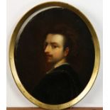 European School (19th century), Portrait of a Man, oil on board, unsigned, overall (with frame): 9.