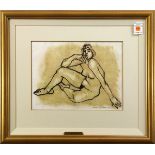 Joseph Solman (American/Russian, 1909-2008), "Nude," 1979, mixed media on paper, signed and dated