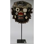 We people, also known as Wobe and Guerre, Liberia large wood mask with shells on face and eyes