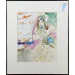 (lot of 2) Figures in Color, 1966, mixed media on paper, signed "Sue Adams" and dated lower right,