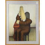 Roy Carruthers (American, b. 1938), Office Worker, lithograph in colors, pencil signed lower