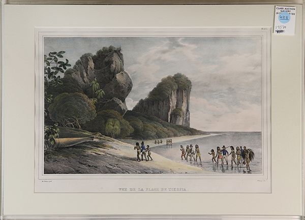 (lot of 7) Engravings with hand-coloring, "View of Anamooka," "The Natives of Otaheite Attacking - Bild 6 aus 7