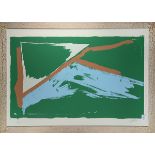 Larry Poons (American, b. 1937), Abstract in Green, screenprint, pencil signed lower right,