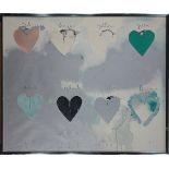 Jim Dine (American, b. 1935), Eight Hearts, 1970, screenprint, pencil signed and dated lower center,