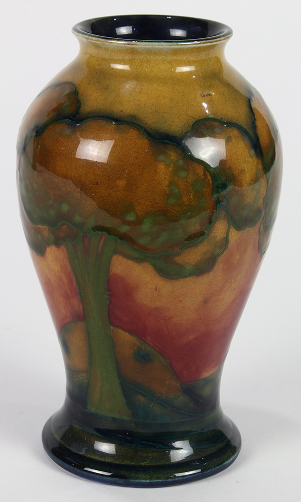 Moorcroft 'Eventide' vase, circa 1925, the baluster form depicting a landscape design with trees - Image 4 of 6