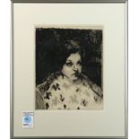 Fredric Dalkey (American, b.1943), Portrait of a Girl, 1968, etching, pencil signed and dated