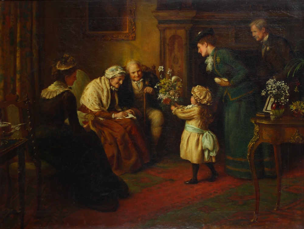 Joseph Clark (British, 1834-1926), "The Golden Wedding," 1892, oil on canvas, signed and dated lower