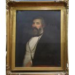 British School (19th century), Portrait of a Gentleman, 1871, oil on canvas, signed "L. Peters"