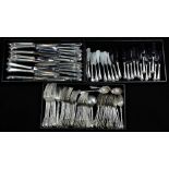(lot of 121) Wallace sterling silver "Grand Colonial" pattern, 1942-2009, partial flatware