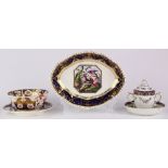 (lot of 5) Crown Derby soft paste porcelain group 1770-1830, each having partial gilt and floral