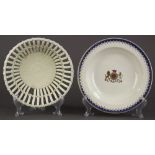 (lot of 2) Josiah Wedgwood and Sons Queensware fruit dish, circa 1780-1800, having a pierced body