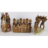 (Lot of 3) Peruvian ceramic folk art group, consisting of figural and zoomorphic examples with