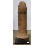 Niger large terracotta phallic style burial tube, 24"h