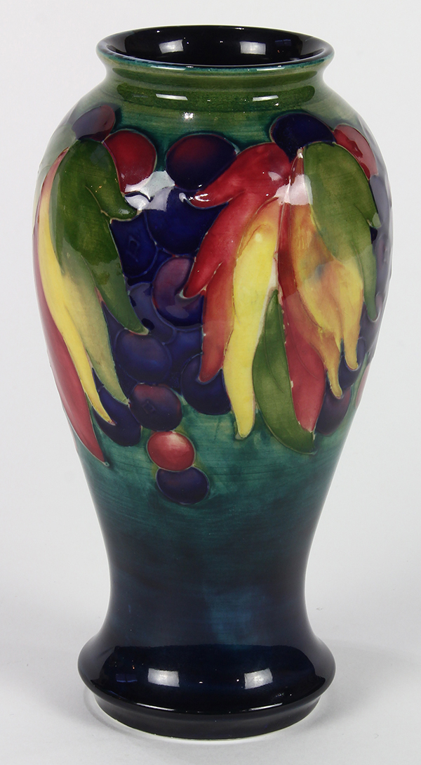 Moorcroft flambe vase, circa 1925, the baluster form depicting leaves and berries on a cobalt - Image 2 of 5