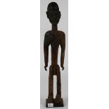 Fon, Benin, West Africa, male standing figure for Voudun religion (Boccio), the weathered wood