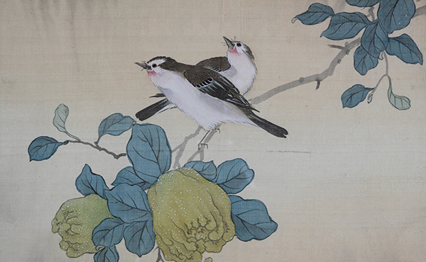 (lot of 4) Japanese 'Flower and Birds' paintings, ink and color on silk, each depicting various - Image 4 of 6